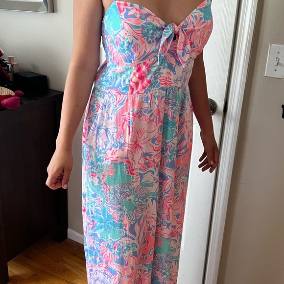Lilly Pulitzer Pink and Blue Floral Jumpsuit - Picture 5 of 5
